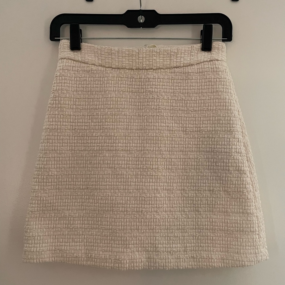 H&M Cream A-Line Mini Skirt for Work